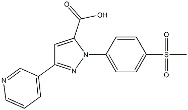 1-(4-(METHYLSULFONYL)PHENYL)-3-(PYRIDIN-3-YL)-1H-PYRAZOLE-5-CARBOXYLIC ACID Struktur