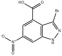 3-BROMO-6-NITRO-4-(1H)INDAZOLE CARBOXYLIC ACID Struktur