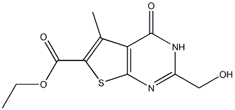 ETHYL 2-(HYDROXYMETHYL)-5-METHYL-4-OXO-3,4-DIHYDROTHIENO[2,3-D]PYRIMIDINE-6-CARBOXYLATE Struktur