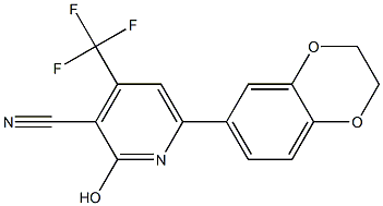 4-(TRIFLUOROMETHYL)-6-(2,3-DIHYDROBENZO[B][1,4]DIOXIN-7-YL)-2-HYDROXYPYRIDINE-3-CARBONITRILE Struktur