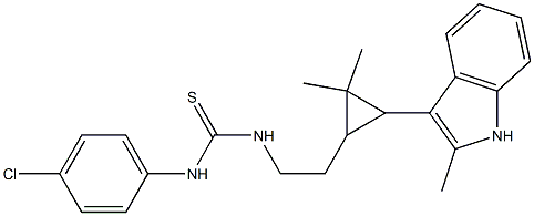 1-(4-CHLOROPHENYL)-3-(2-(2,2-DIMETHYL-3-(2-METHYL-1H-INDOL-3-YL)CYCLOPROPYL)ETHYL)THIOUREA Struktur