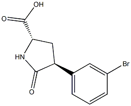 5-OXO-(+/-)-TRANS-4-(3-BROMOPHENYL)-PYRROLIDINE-2-CARBOXYLIC ACID Struktur