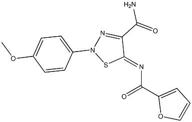 (5Z)-5-(2-FUROYLIMINO)-2-(4-METHOXYPHENYL)-2,5-DIHYDRO-1,2,3-THIADIAZOLE-4-CARBOXAMIDE Struktur