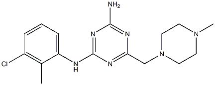 N-(3-CHLORO-2-METHYLPHENYL)-6-[(4-METHYLPIPERAZIN-1-YL)METHYL]-1,3,5-TRIAZINE-2,4-DIAMINE Struktur