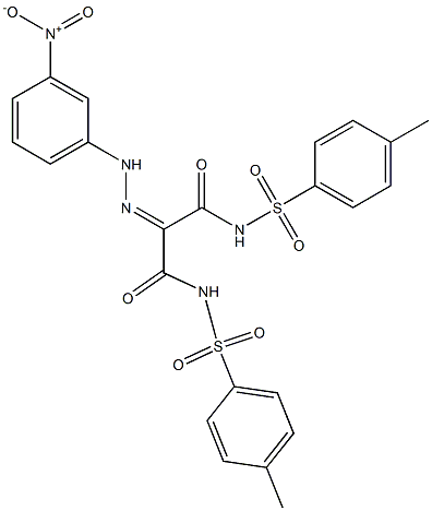 2-(2-(3-NITROPHENYL)HYDRAZONO)-N1,N3-BIS(P-TOLYLSULFONYL)MALONAMIDE Struktur