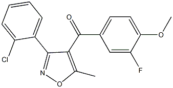 4-(3-FLUORO-4-METHOXYBENZOYL)-3-(2-CHLOROPHENYL)-5-METHYLISOXAZOLE Struktur