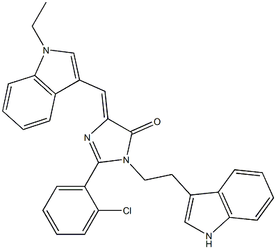 (Z)-1-(2-(1H-INDOL-3-YL)ETHYL)-2-(2-CHLOROPHENYL)-4-((1-ETHYL-1H-INDOL-3-YL)METHYLENE)-1H-IMIDAZOL-5(4H)-ONE Struktur