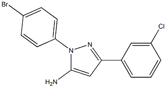 1-(4-BROMOPHENYL)-3-(3-CHLOROPHENYL)-1H-PYRAZOL-5-AMINE Struktur