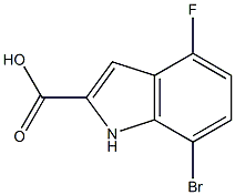 7-BROMO-4-FLUORO-1H-INDOLE-2-CARBOXYLIC ACID Struktur