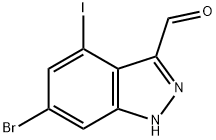 6-BROMO-4-IODO-3-(1H)INDAZOLE CARBOXALDEHYDE Struktur