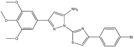 1-[4-(4-BROMOPHENYL)-1,3-THIAZOL-2-YL]-3-(3,4,5-TRIMETHOXYPHENYL)-1H-PYRAZOL-5-AMINE Struktur