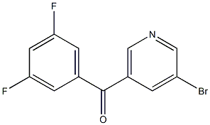 3-BROMO-5-(3,5-DIFLUOROBENZOYL)PYRIDINE Struktur