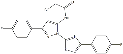 2-CHLORO-N-{3-(4-FLUOROPHENYL)-1-[4-(4-FLUOROPHENYL)-1,3-THIAZOL-2-YL]-1H-PYRAZOL-5-YL}ACETAMIDE Struktur