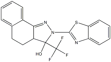 2-(1,3-BENZOTHIAZOL-2-YL)-3-(TRIFLUOROMETHYL)-3,3A,4,5-TETRAHYDRO-2H-BENZO[G]INDAZOL-3-OL Struktur