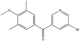 3-BROMO-5-(3,5-DIMETHYL-4-METHOXYBENZOYL)PYRIDINE Struktur