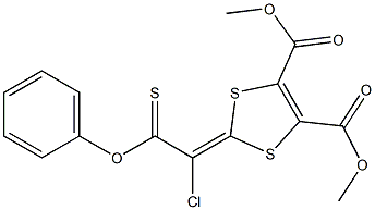 DIMETHYL 2-(1-CHLORO-2-PHENOXY-2-THIOXOETHYLIDENE)-1,3-DITHIOLE-4,5-DICARBOXYLATE Struktur