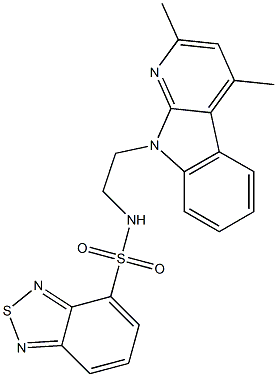 N-[2-(2,4-DIMETHYL-9H-PYRIDO[2,3-B]INDOL-9-YL)ETHYL]-2,1,3-BENZOTHIADIAZOLE-4-SULFONAMIDE Struktur