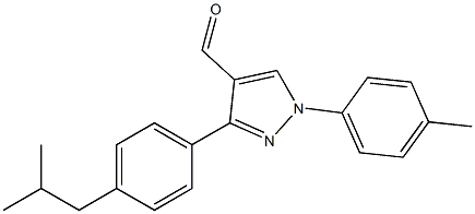 3-(4-ISOBUTYLPHENYL)-1-P-TOLYL-1H-PYRAZOLE-4-CARBALDEHYDE Struktur