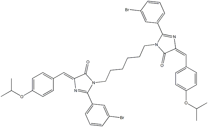 (Z)-2-(3-BROMOPHENYL)-1-(6-((E)-2-(3-BROMOPHENYL)-4-(4-ISOPROPOXYBENZYLIDENE)-5-OXO-4,5-DIHYDROIMIDAZOL-1-YL)HEXYL)-4-(4-ISOPROPOXYBENZYLIDENE)-1H-IMIDAZOL-5(4H)-ONE Struktur