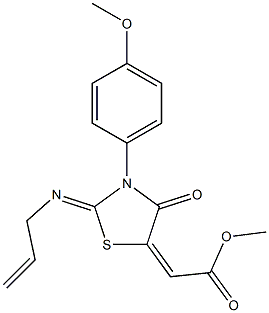 METHYL (2Z)-[(2Z)-2-(ALLYLIMINO)-3-(4-METHOXYPHENYL)-4-OXO-1,3-THIAZOLIDIN-5-YLIDENE]ACETATE Struktur