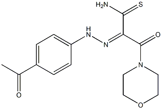 (2Z)-2-[(4-ACETYLPHENYL)HYDRAZONO]-3-MORPHOLIN-4-YL-3-OXOPROPANETHIOAMIDE Struktur