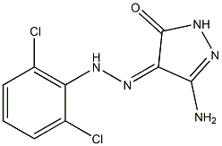 (4Z)-3-AMINO-1H-PYRAZOLE-4,5-DIONE 4-[(2,6-DICHLOROPHENYL)HYDRAZONE] Struktur