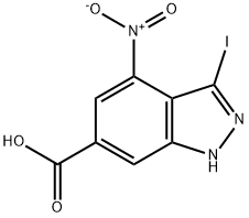 3-IODO-4-NITRO-6-(1H)INDAZOLE CARBOXYLIC ACID Struktur