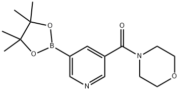 MORPHOLINO(5-(4,4,5,5-TETRAMETHYL-1,3,2-DIOXABOROLAN-2-YL)PYRIDIN-3-YL)METHANONE Struktur