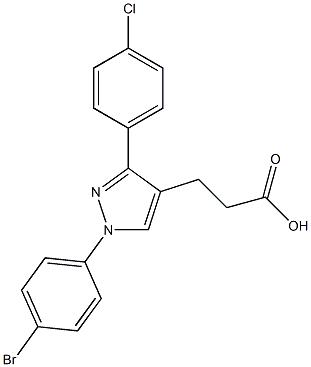 1-(4-BROMOPHENYL)-3-(4-CHLOROPHENYL)PYRAZOLE-4-PROPIONIC ACID Struktur