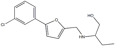 2-(((5-(3-CHLOROPHENYL)-2-FURYL)METHYL)AMINO)BUTAN-1-OL Struktur