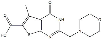 5-METHYL-2-(MORPHOLIN-4-YLMETHYL)-4-OXO-3,4-DIHYDROTHIENO[2,3-D]PYRIMIDINE-6-CARBOXYLIC ACID Struktur