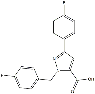 1-(4-FLUOROBENZYL)-3-(4-BROMOPHENYL)-1H-PYRAZOLE-5-CARBOXYLIC ACID Struktur