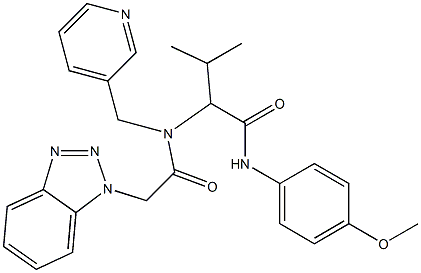 2-[[2-(1H-1,2,3-BENZOTRIAZOL-1-YL)ACETYL](3-PYRIDINYLMETHYL)AMINO]-N-(4-METHOXYPHENYL)-3-METHYLBUTANAMIDE Struktur