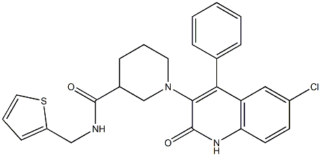 1-(6-CHLORO-2-OXO-4-PHENYL-1,2-DIHYDRO-3-QUINOLINYL)-N-(2-THIENYLMETHYL)-3-PIPERIDINECARBOXAMIDE Struktur