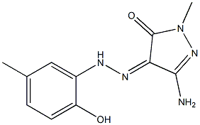 (4Z)-3-AMINO-1-METHYL-1H-PYRAZOLE-4,5-DIONE 4-[(2-HYDROXY-5-METHYLPHENYL)HYDRAZONE] Struktur