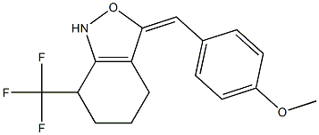 3,4,5,6-TETRAHYDRO-3-(E)-(P-METHOXYBENZYLIDENE)-7-(TRIFLUOROMETHYL)BENZ-[C]-ISOXAZOLE Struktur