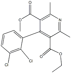 4-(2,3-DICHLOROPHENYL)-2,6-DIMETHYL-3-ETHOXYCARBONYL-5-METHOXYCARBONYLPYRIDINE Struktur