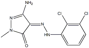 (4Z)-3-AMINO-1-METHYL-1H-PYRAZOLE-4,5-DIONE 4-[(2,3-DICHLOROPHENYL)HYDRAZONE] Struktur