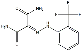 2-{[2-(TRIFLUOROMETHYL)PHENYL]HYDRAZONO}MALONAMIDE Struktur