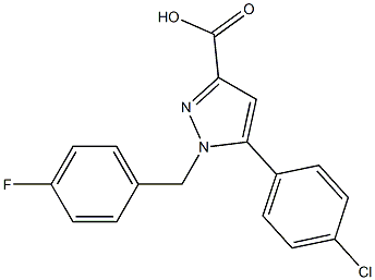 1-(4-FLUOROBENZYL)-5-(4-CHLOROPHENYL)-1H-PYRAZOLE-3-CARBOXYLIC ACID Struktur