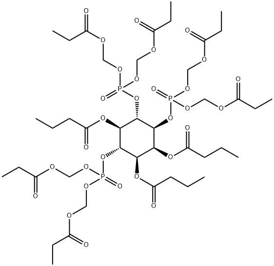 2,3,5-TRI-O-BUTYRYL-MYO-INOSITOL 1,4,6-TRISPHOSPHATE-HEXAKIS(PROPIONOXYMETHYL) ESTER Struktur