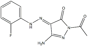 (4E)-1-ACETYL-3-AMINO-1H-PYRAZOLE-4,5-DIONE 4-[(2-FLUOROPHENYL)HYDRAZONE] Struktur