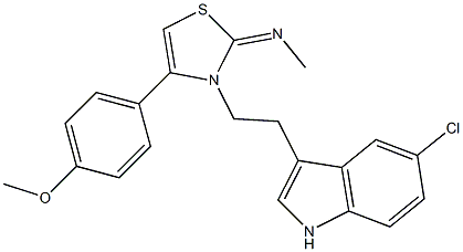 N-[(2E)-3-[2-(5-CHLORO-1H-INDOL-3-YL)ETHYL]-4-(4-METHOXYPHENYL)-1,3-THIAZOL-2(3H)-YLIDENE]-N-METHYLAMINE Struktur