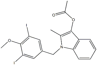 3-ACETOXY-1-(3,5-DIIODO-4-METHOXYBENZYL)-2-METHYLINDOLE Struktur