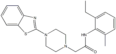 2-[4-(1,3-BENZOTHIAZOL-2-YL)-1-PIPERAZINYL]-N-(2-ETHYL-6-METHYLPHENYL)ACETAMIDE Struktur