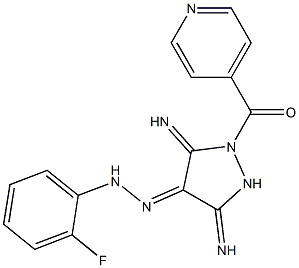 (4Z)-3,5-DIIMINO-1-ISONICOTINOYLPYRAZOLIDIN-4-ONE (2-FLUOROPHENYL)HYDRAZONE Struktur