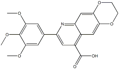 7-(3,4,5-TRIMETHOXY-PHENYL)-2,3-DIHYDRO-[1,4]DIOXINO[2,3-G]QUINOLINE-9-CARBOXYLIC ACID Struktur