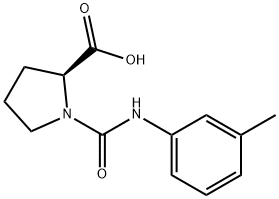 1-([(3-METHYLPHENYL)AMINO]CARBONYL)PYRROLIDINE-2-CARBOXYLIC ACID Struktur