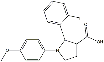 2-(2-FLUOROPHENYL)-1-(4-METHOXYPHENYL)PYRROLIDINE-3-CARBOXYLIC ACID Struktur