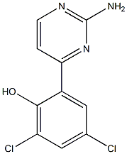 2-(2-AMINOPYRIMIDIN-4-YL)-4,6-DICHLOROPHENOL Struktur